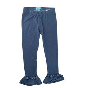 Lightning Bug Girl’s Blue Pull-On Stretch Tiered Ruffle Leggings Size 5